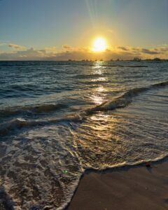 Early sunrise over the Caribbean Sea Jewel Palm Beach Resort Punta Cana Dominican Republic